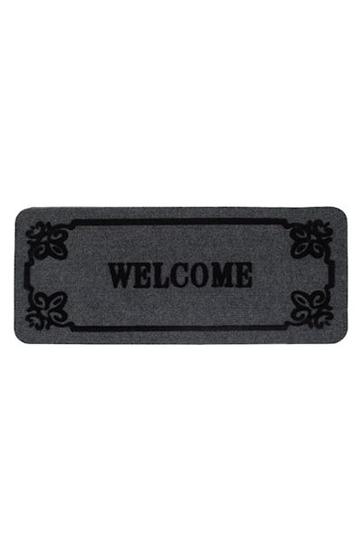 SyaMAG Covoras Intrare, Welcome, Mocheta, Gri, 60x25cm