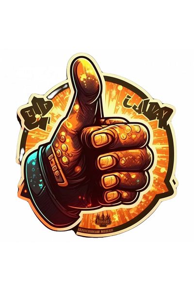 INOVATIX Set of 8 pieces, Thumb up hand with bracelet sticker, INOVATIX®. 6 cm
