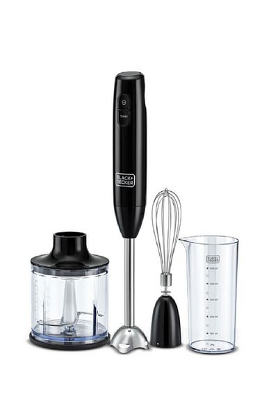 Black&Decker 3-In-1 Compact and Ergonomic Design Hand Blender with Chopper Multicolor 600ml