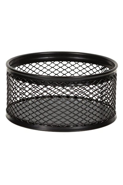 OEM Suport organizator de birou, metalic rotund, negru, dimensiuni 8x4 cm