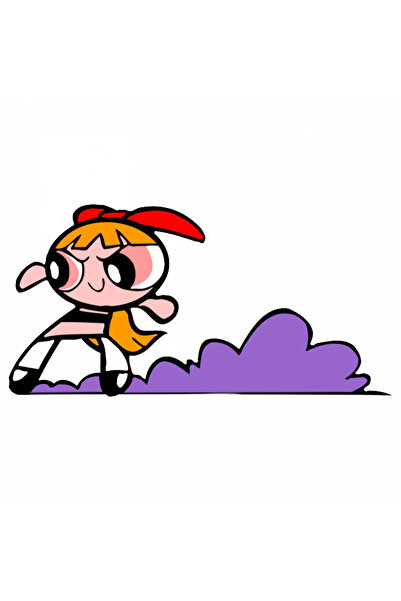 INOVATIX Set de 8 piese, autocolant Fetițele Powerpuff Blossom furioasă, INOVATIX®. 6 cm