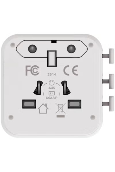 Momax 1-World 20W Universal 2 Port Travel Adaptor Volt 100-240V USB-C / USB-A - White