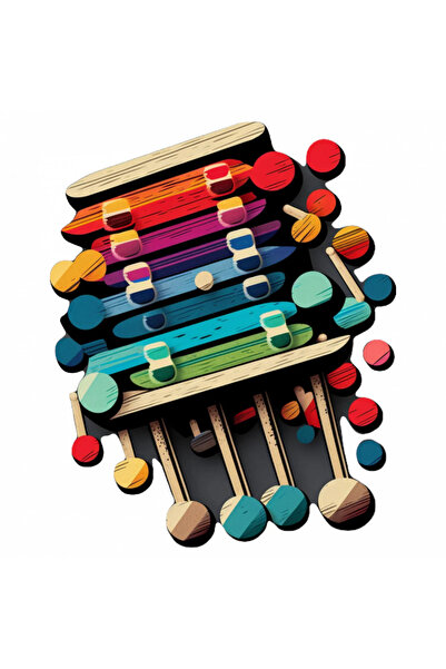 INOVATIX Set de 8 bucăți, autocolant xilofon multicolor, INOVATIX®. 6 cm