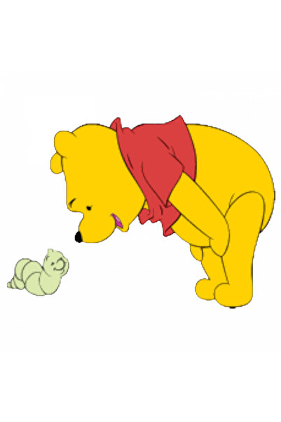 INOVATIX Set de 8 piese, autocolant Winnie The Pooh cu vierme, INOVATIX®. 6 cm