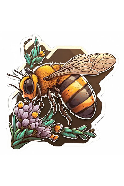 INOVATIX Set de 8 piese, autocolant albină în flori, INOVATIX®. 6 cm