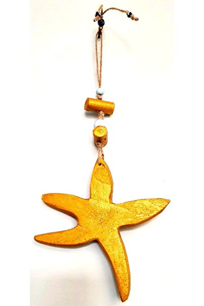 ELSA El Yapımı Deniz Temalı Ahşap Duvar/Kapı Süsü – Balık ve Deniz Yıldızı Figürlü