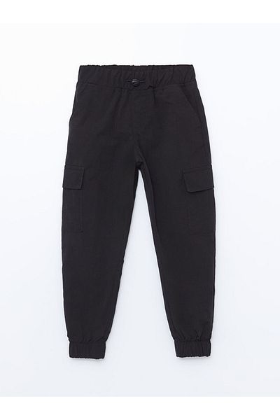 LC Waikiki Lcw Kids Black Comfortable Fit Elastic Waist Boys Cargo Jogger Pants S4Gu28Z4Nvy25