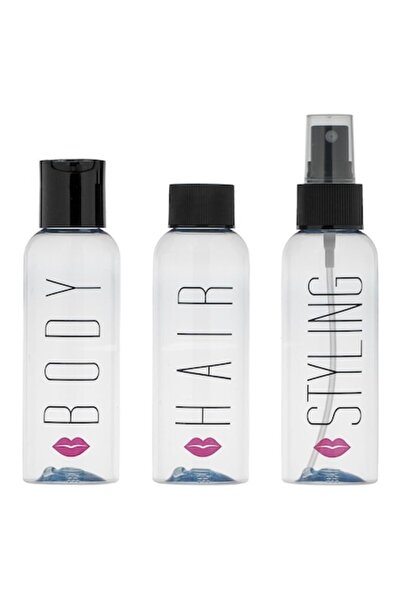 SHOPIENS Travel Bottle Set, Travel Model, Capacity 100ml, Black, 3 Pieces, MYONNA IT & E- COMMERCE ®