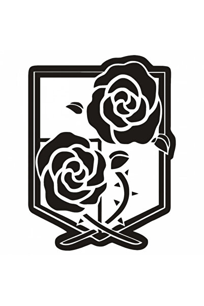 INOVATIX Set de 8 piese, autocolant cu logo-ul Atacului pe Titan și trandafir...