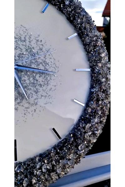 Sultan Tasarım Stylish Wall Clock with Epoxy Design - 40 cm Diameter