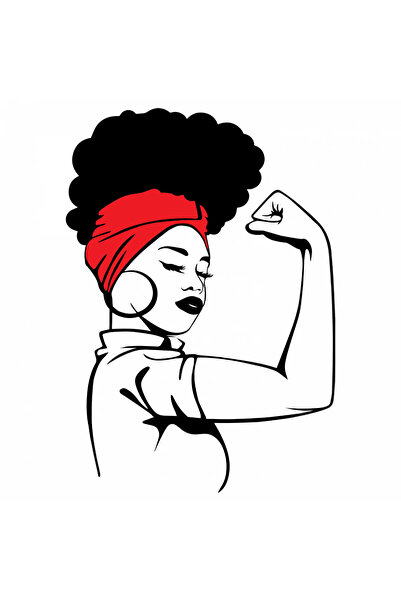 INOVATIX Σετ 8 τεμαχίων, Αυτοκόλλητο Δυνατή μαύρη γυναίκα, INOVATIX®. 6 εκ.