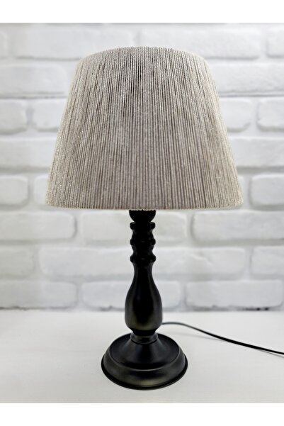 Decodelight Black Rustic Classic Metal Leg Handmade Rope and Paper Knitted Hat Lampshade Table Lamp Models