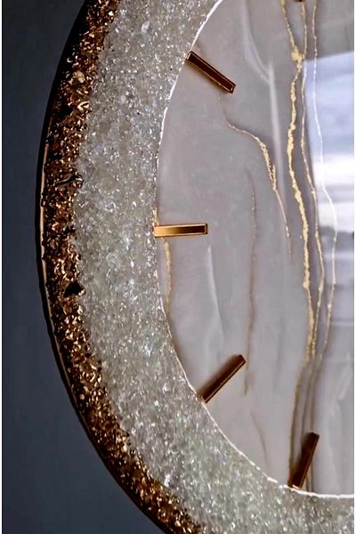 Sultan Tasarım Stylish Wall Clock with Epoxy Design - 40 cm Diameter