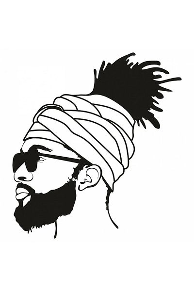 INOVATIX Set de 8 bucăți, autocolant Afro Man, INOVATIX®. 6 cm