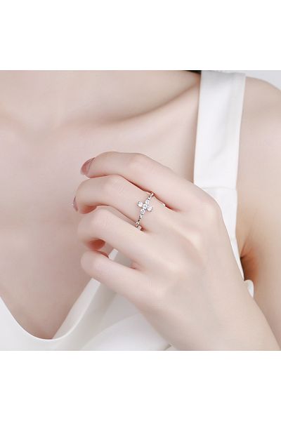 delis Inel Argint 925, Jw1314, Model Cruce, Placat Cu Rodiu