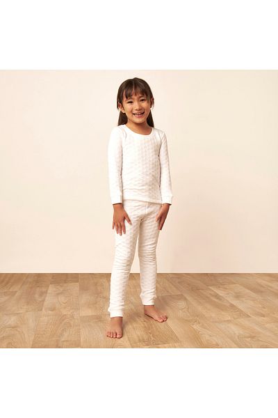 Juniors Heart Textured Thermal T-Shirt And Pants Set