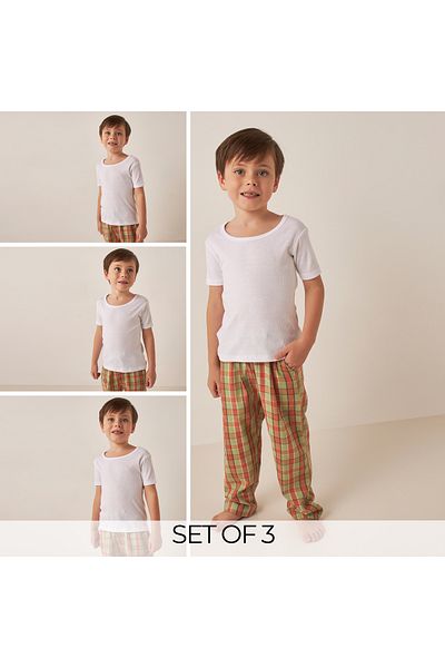 Juniors Textured Thermal Vest With Crew Neck And Short Sleeves