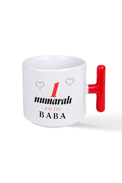 NACARLAR Number 1 Best Dad Ever Printed Red t Mug with Handle for Dads