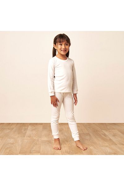 Juniors Solid Thermal T-Shirt And Pyjama Set