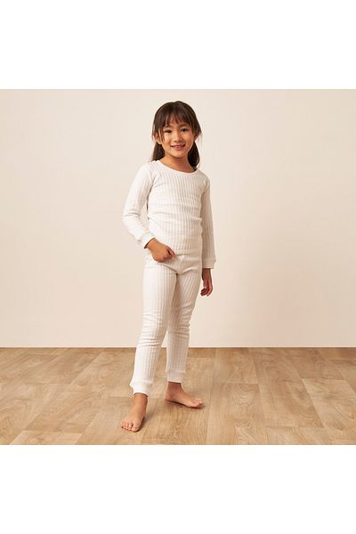 Juniors Textured Thermal T-Shirt And Pyjama Set