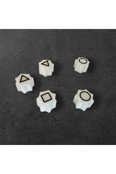 3DONE MODELS Glow-in-the-dark Gonggi game set with stand and keychain, Squid Game, 3D printed