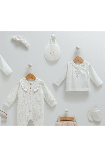 Caramell 10 Lu Hospital Exit Set Baby Girl 100% Organic Cotton