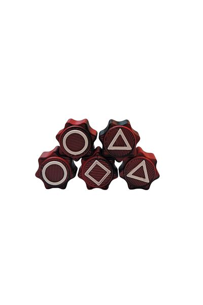 OEM Gonggi game set with stand, Squid Game, 3D printed, red and black