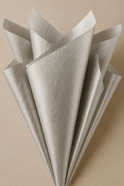 OLİ Art Silver Pelur Paper 50X70Cm 15Pcs Gift Wrapping Package Paper Box Ornament