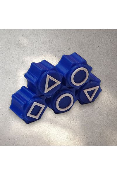 OEM Gonggi game set with stand, Squid Game, 3D printed, blue