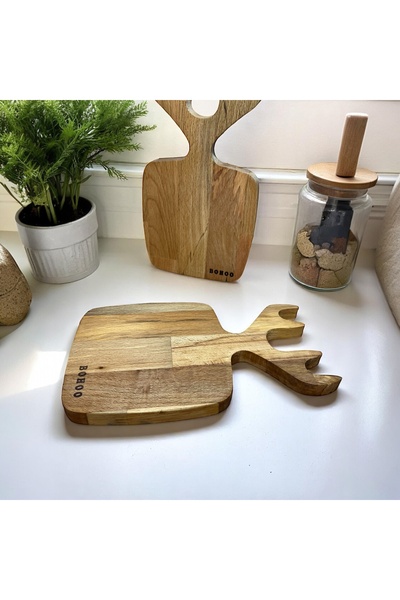 bohoostudio Handmade Wooden Cutting Board - Natural Wooden Cutting Board - Be...