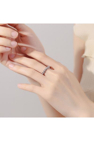 delis Inel Argint 925, Jw891, Model Inimioare, Placat Cu Rodiu
