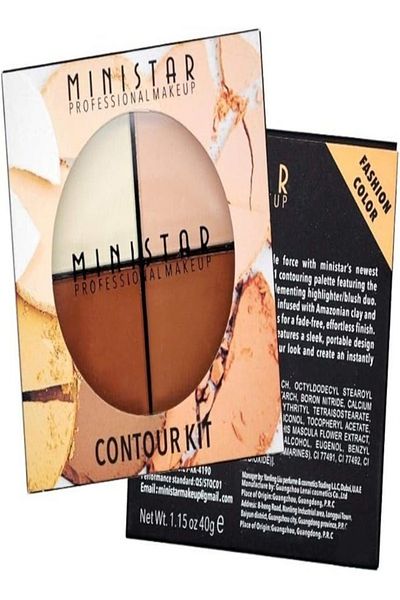 Ministar Professional 4-Color Contour Kit - Expert Sculpting & Defining Palette