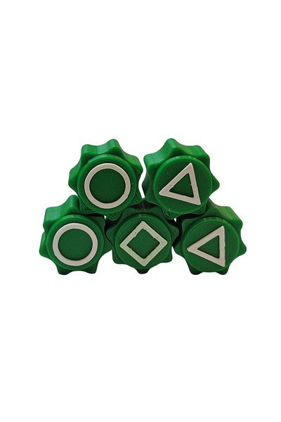 OEM Gonggi game set with stand, Squid Game, 3D printed, green