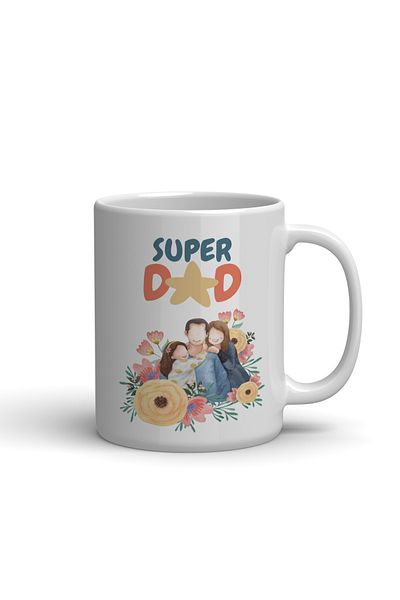 NACARLAR Super Dad Printed Mug Cup for Fathers