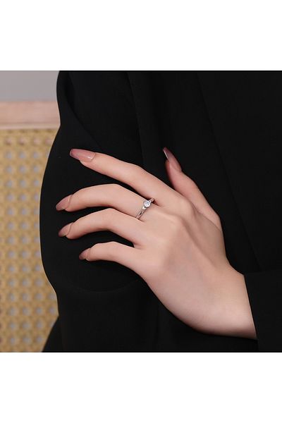 delis Inel Argint 925, Jw1393, Model Elegant Cu Piatra, Placat Cu Rodiu