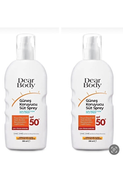 dear body Güneş Koruyucu Süt Sprey Spf50 200 ml 2 Adet Set