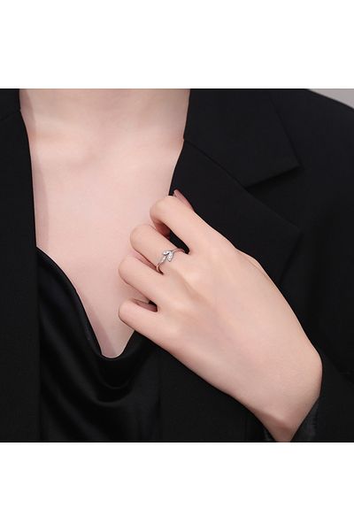 delis Inel Reglabil Argint 925, Jw1344, Model Coada, Placat Cu Rodiu