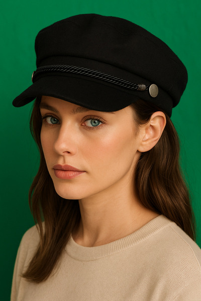 Nuva Land Kadın Burgu Detaylı Kasket Şapka