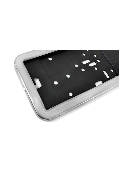 OEM Placuta inmatriculare auto, Inox, Argintiu/Negru