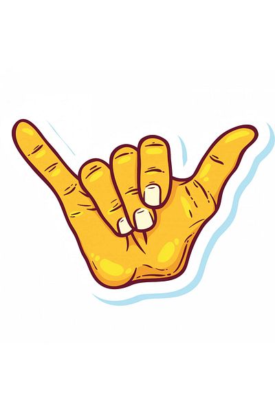 INOVATIX Set de 8 bucăți, autocolant Shaka Emoji Sign Stay Free, INOVATIX®. 6 cm