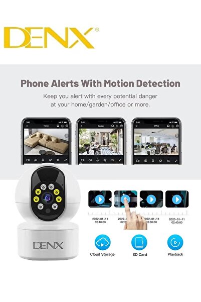 Denx High-resolution surveillance camera with 3.0 MP, featuring colored night vision, DX2258