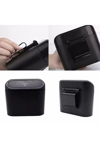 OEM Car Trash and Storage Bin, Attachable and Waterproof 15.5 x 6.5 x 14 cm, Black