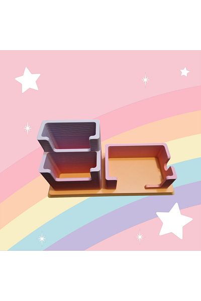 3DONE MODELS 3D holder for Yoto Mini and cards, purple rainbow