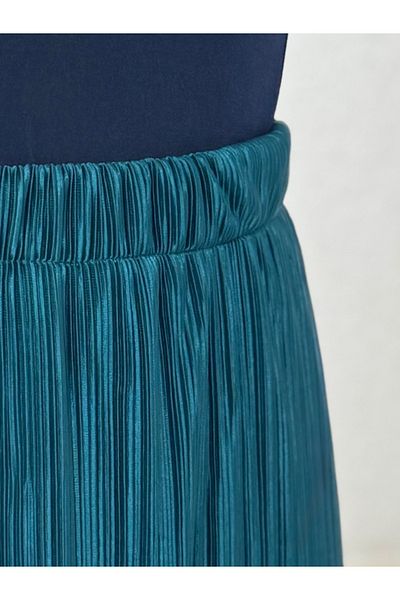 Mihra Ravora Λεπτή Πλισέ Φούστα-UN506 Emerald Green