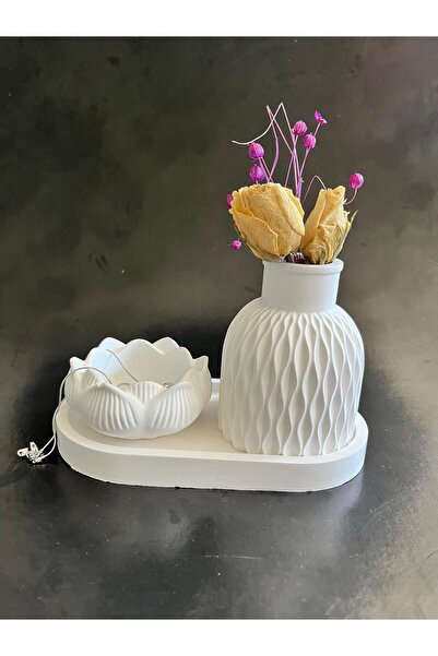 NovaTron Dekoratif Bohem Tarzı Elmas Çizgili Vazo