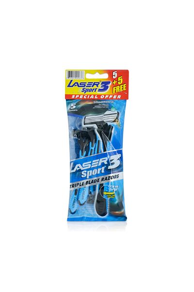 Laser Sport 3 Tripple Blade Disposable Shaving Razor-10 Pieces