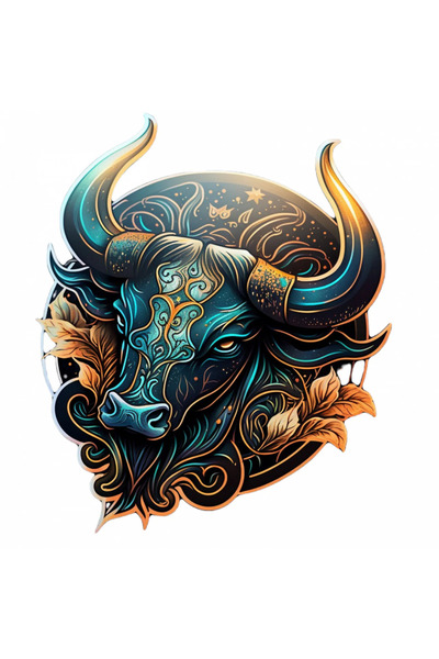 INOVATIX Set de 8 bucăți, autocolant cu zodia Taur, INOVATIX®. 6 cm