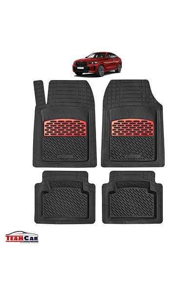 TEAMCAR ® Car Mats Tray Type Compatible With Bmw X6 G06 Suv (2019–2025) Red