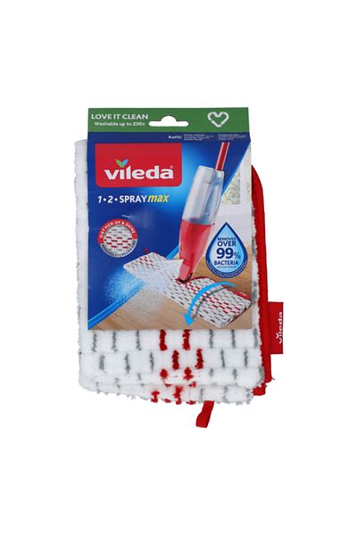 Vileda 1-2 وسادة إعادة تعبئة نظام Spray Max باللونين الأحمر والأبيض