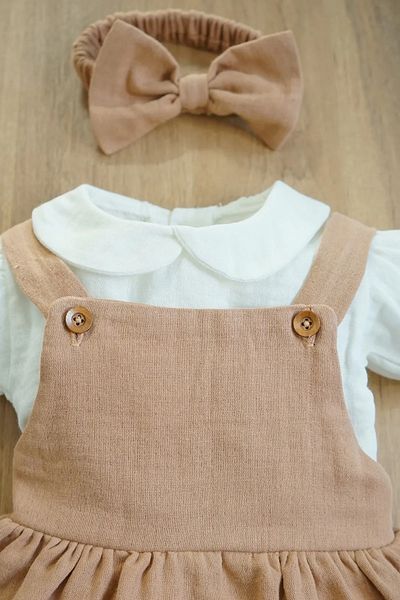 nurbeli X Silk Atlas Baby Girl και Παιδικό πουκάμισο Μουσελίνα Φόρεμα